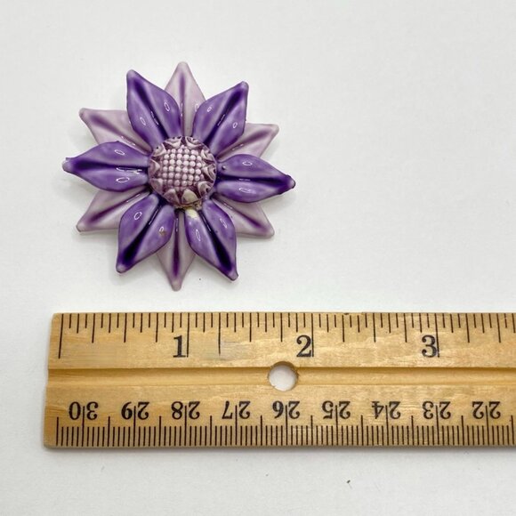 Vintage Acrylic Painted Flower Brooches (Set of 2) - Picture 11 of 12